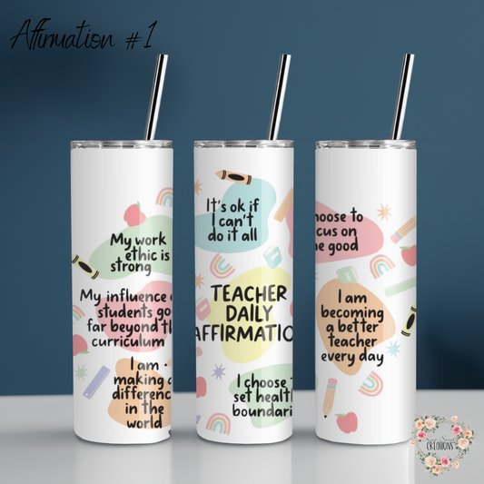 Teacher Affirmation Tumbler – Motivational Teacher Gift Collection
