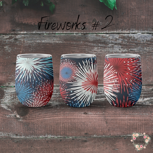 Patriotic Fireworks Tumbler – Starburst Design (Fourth of July #2)