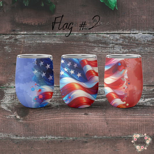 Vintage American Flag Tumbler – Distressed Patriotic Design (Flag #2)