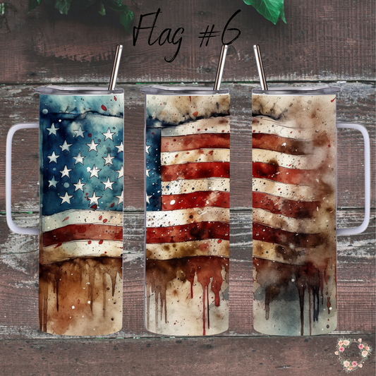 Rustic Barn Wood American Flag Tumbler – Patriotic Country Charm (Flag #6)