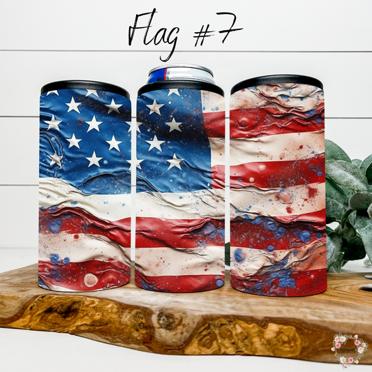 Distressed American Flag Tumbler – Strength & Resilience Design (Flag #7)