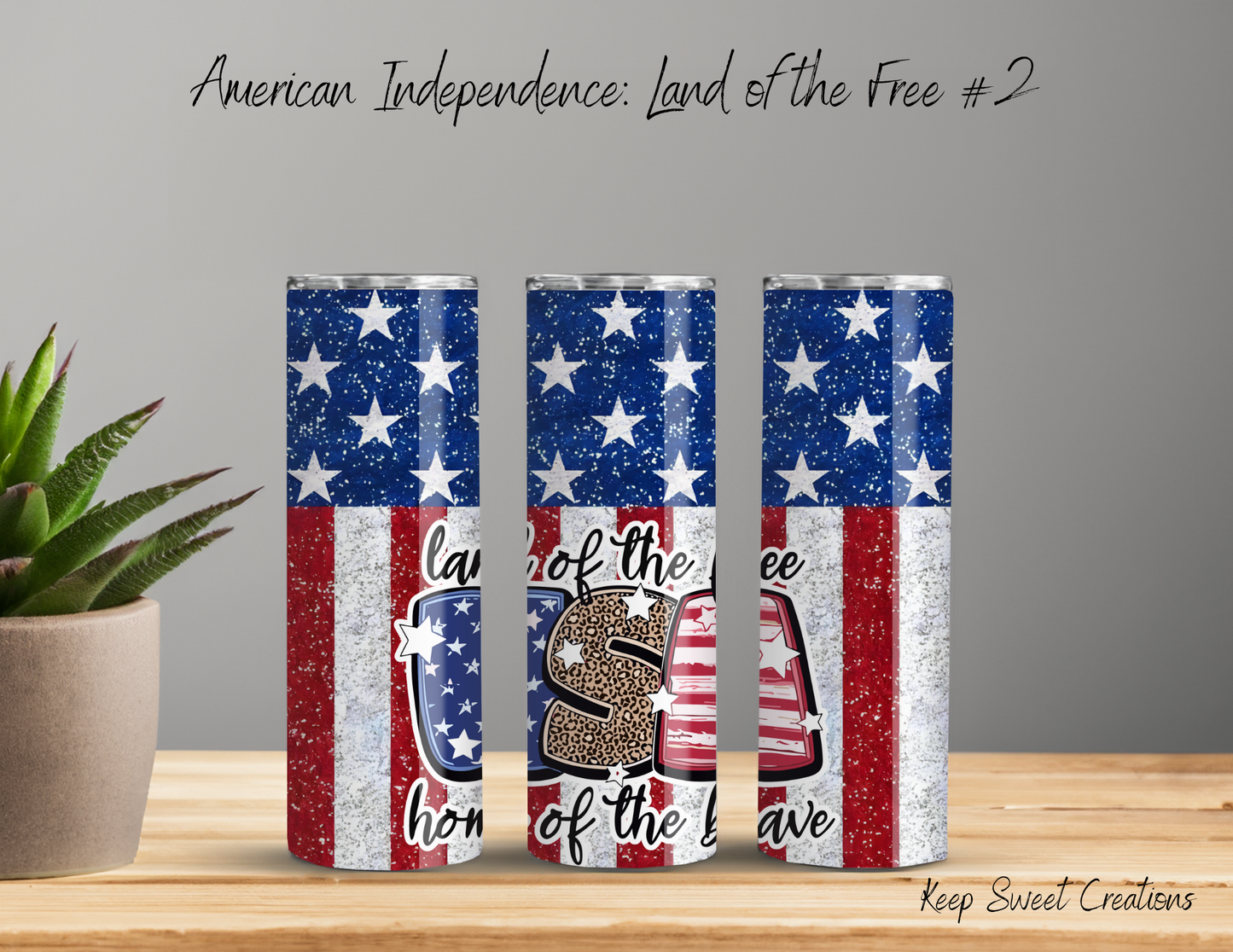 Land of the Free Tumbler – Patriotic American Flag Cup | USA Collection