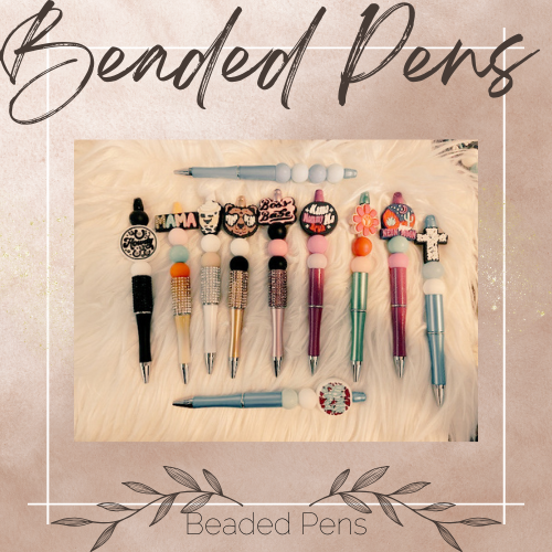Custom Beaded Pens – Personalized Ballpoint Pen | Cute Beaded Pen Gift for Teachers, Moms & Stationery Lovers
