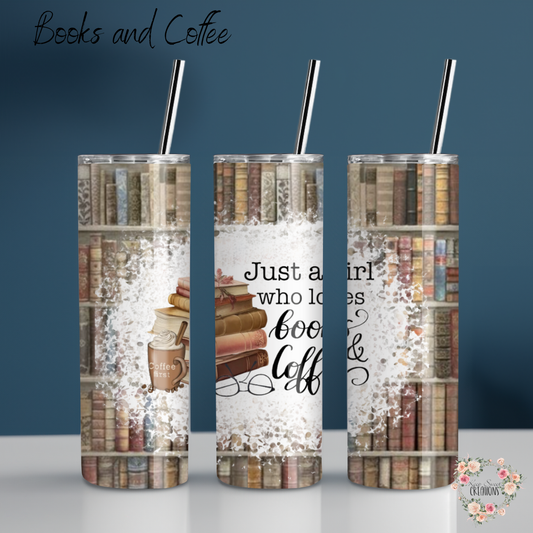 Books & Coffee Tumbler – Book Lover Coffee Gift