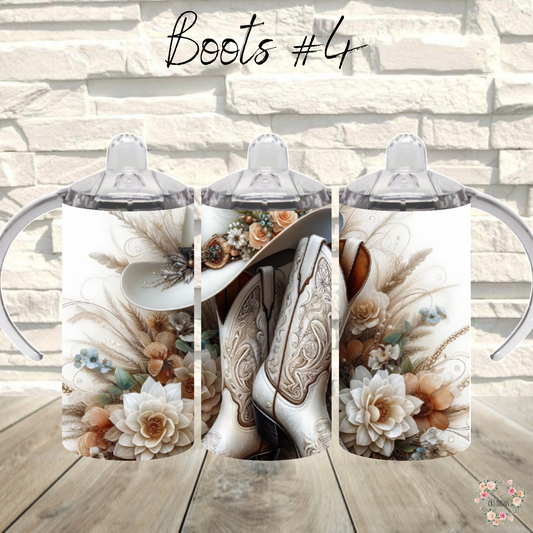 Patriotic Cowboy Boot Tumbler – Floral Hat & Western Design (Cowboy Boots #4)
