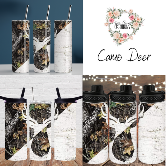 Camo Deer Tumbler – Rustic Hunting & Outdoor Design