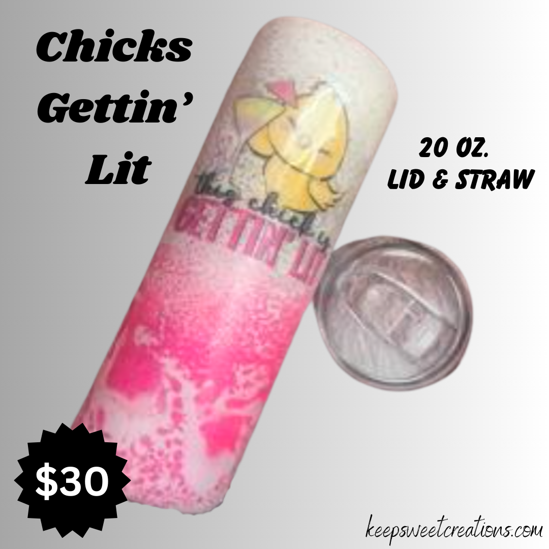 20 oz pink glitter epoxy tumbler with lid and straw for parties