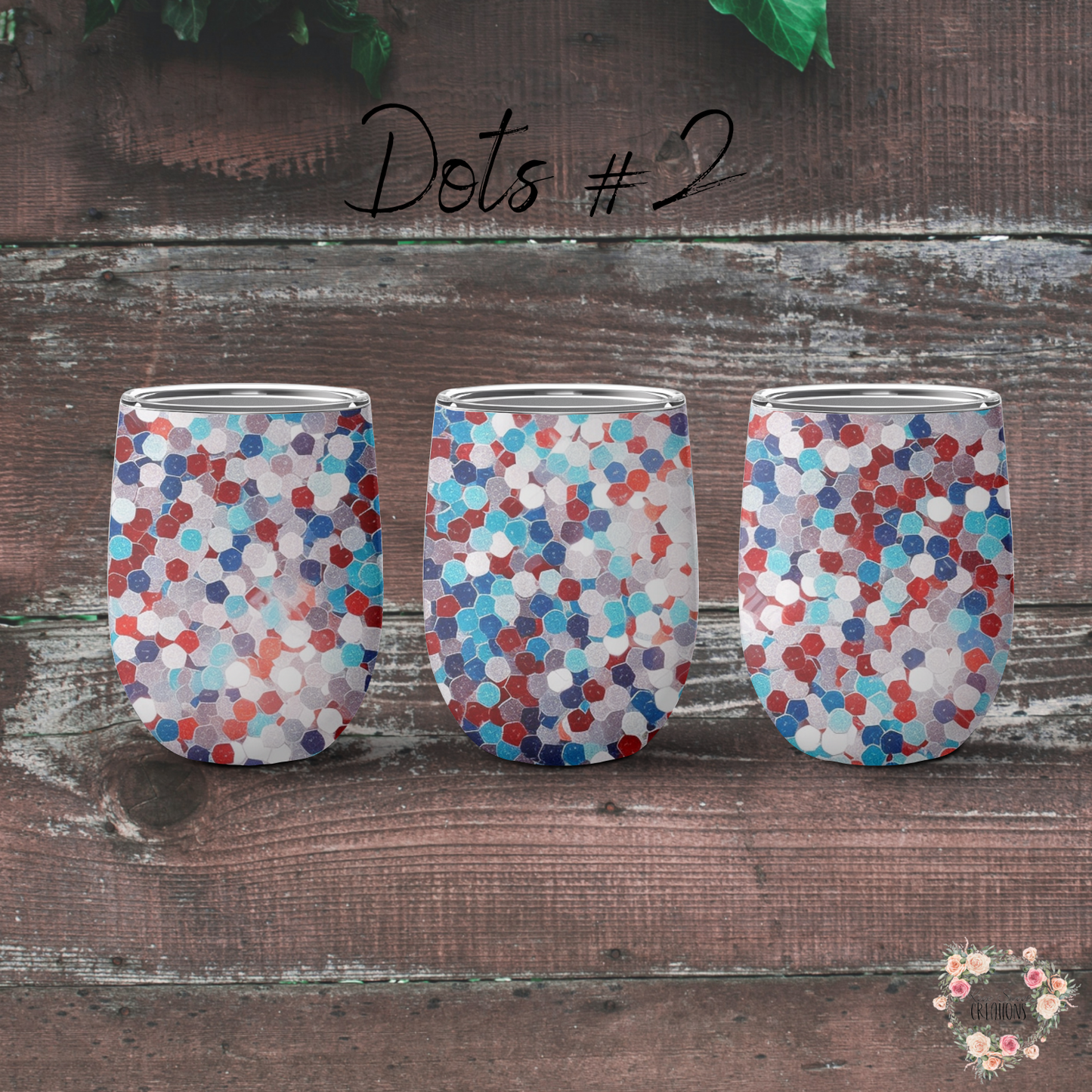 Red White & Blue Tumbler – Patriotic Confetti Design (Dots #2, USA Celebration Cup)
