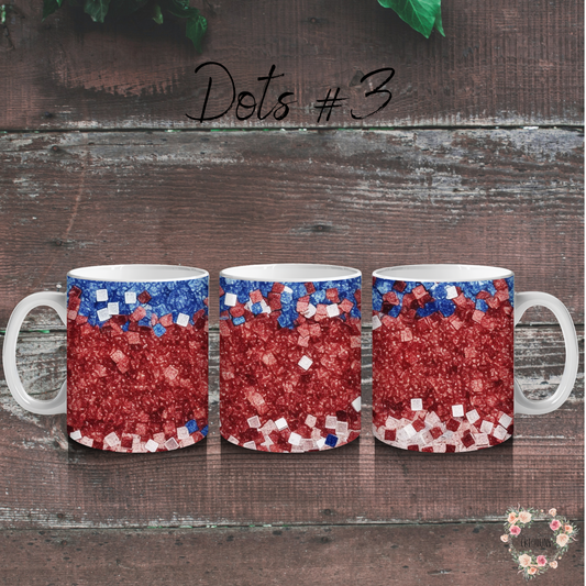 Red White & Blue Confetti Tumbler – Dots #3 Patriotic Cup for 4th of July & Summer