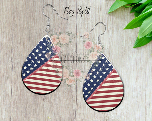 Teardrop Earrings – Stylish Sublimation Dangle Jewelry (Multiple Designs)
