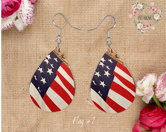 Patriotic Teardrop Earrings – American Flag Dangle Jewelry