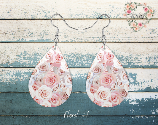 Elegant Floral Teardrop Earrings – Nature-Inspired Dangle Jewelry