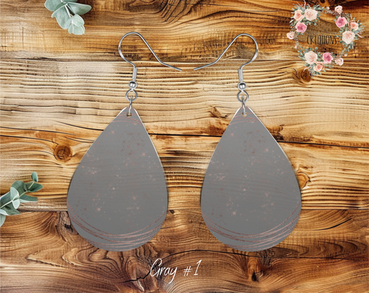 Lace & Gray Teardrop Earrings – Elegant & Timeless Style