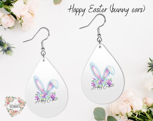 Easter Teardrop Earrings – Bunny, Cross & Floral Designs | Spring Teardrop Jewelry Collection