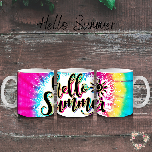 Hello Summer – Tie-Dye Sublimation Tumblers | Bright Summer Insulated Drinkware