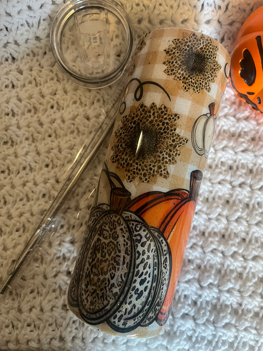 Cheetah Pumpkin & Fall Sunflower
