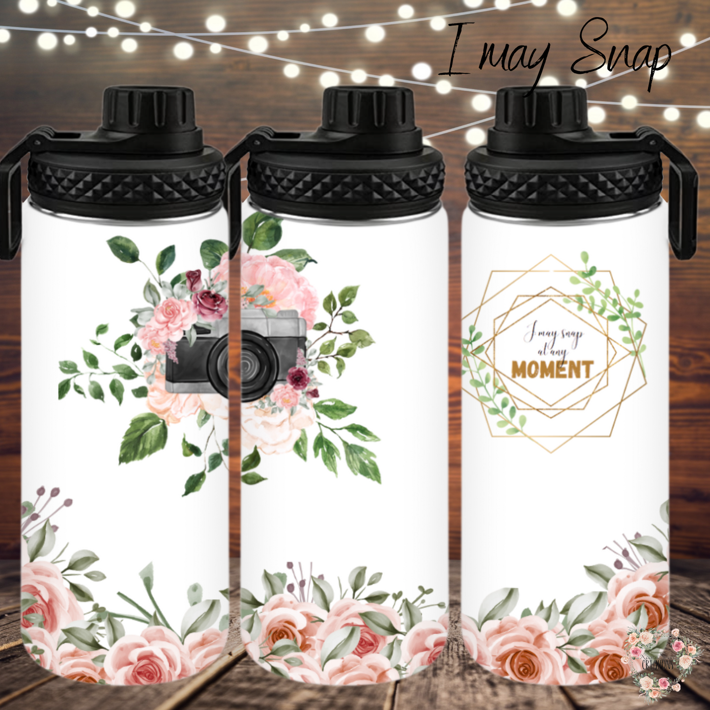 Rustic Camera Floral Tumbler – I May Snap | Photography & Flower Mug Gift