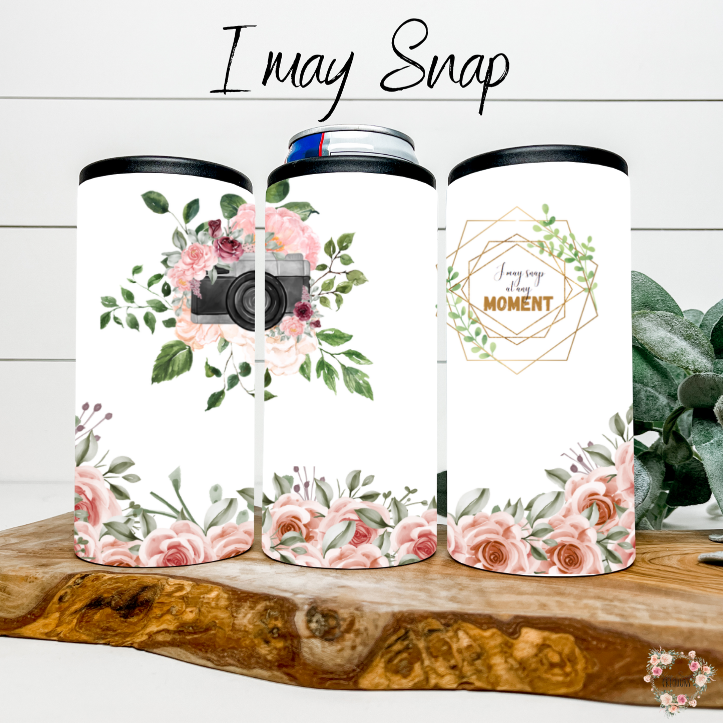Rustic Camera Floral Tumbler – I May Snap | Photography & Flower Mug Gift