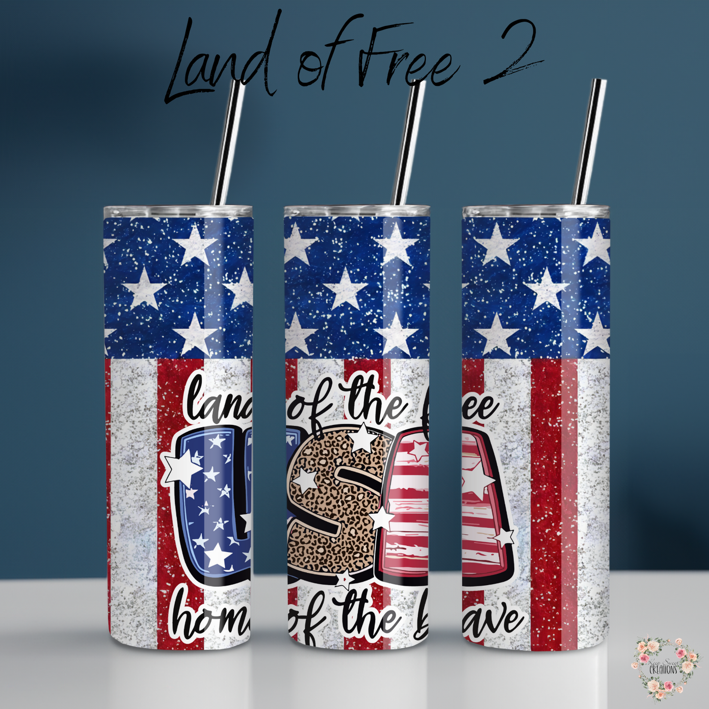 Land of the Free Tumbler – Patriotic American Flag Cup | USA Collection