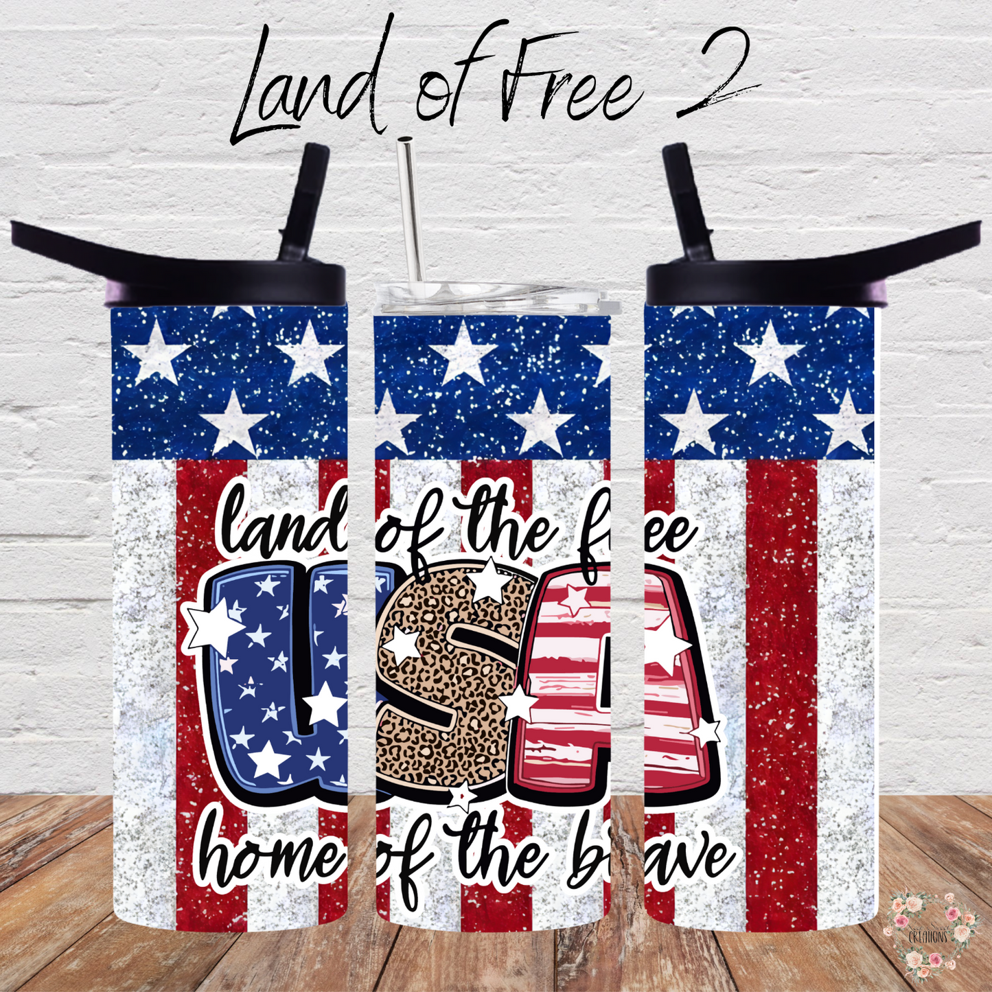 Land of the Free Tumbler – Patriotic American Flag Cup | USA Collection