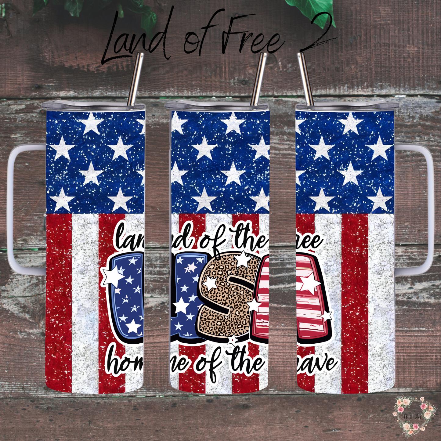 Land of the Free Tumbler – Patriotic American Flag Cup | USA Collection