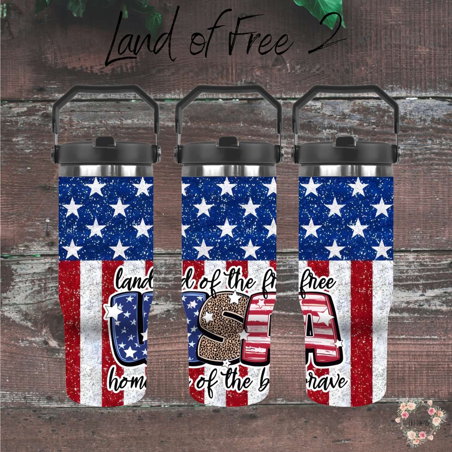 Land of the Free Tumbler – Patriotic American Flag Cup | USA Collection