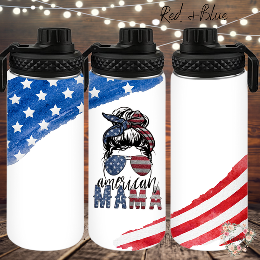 A bold and vibrant American flag-inspired background, featuring a classic stars-and-stripes look. ❤️💙