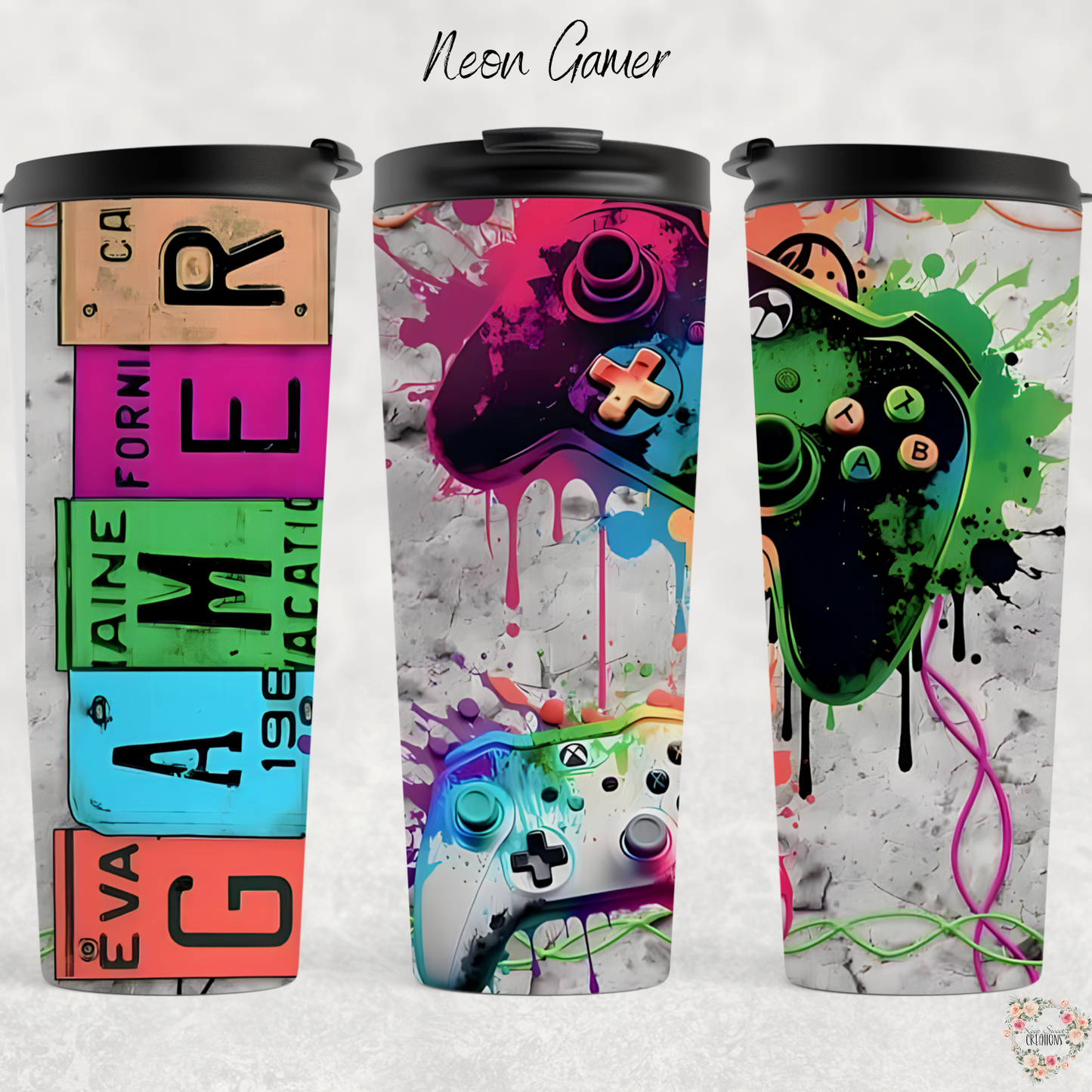 Neon Gamer Tumbler – Futuristic Gaming Drinkware | Numbered Edition