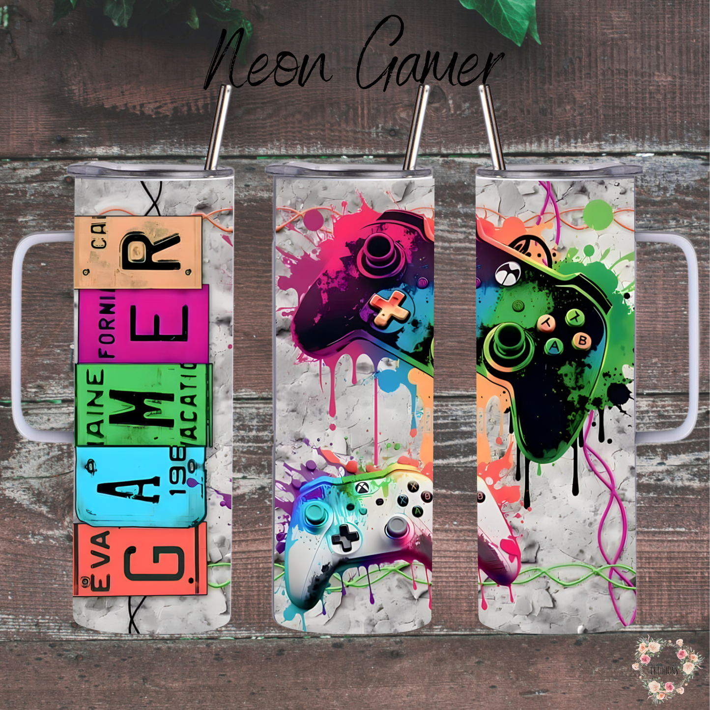 Neon Gamer Tumbler – Futuristic Gaming Drinkware | Numbered Edition