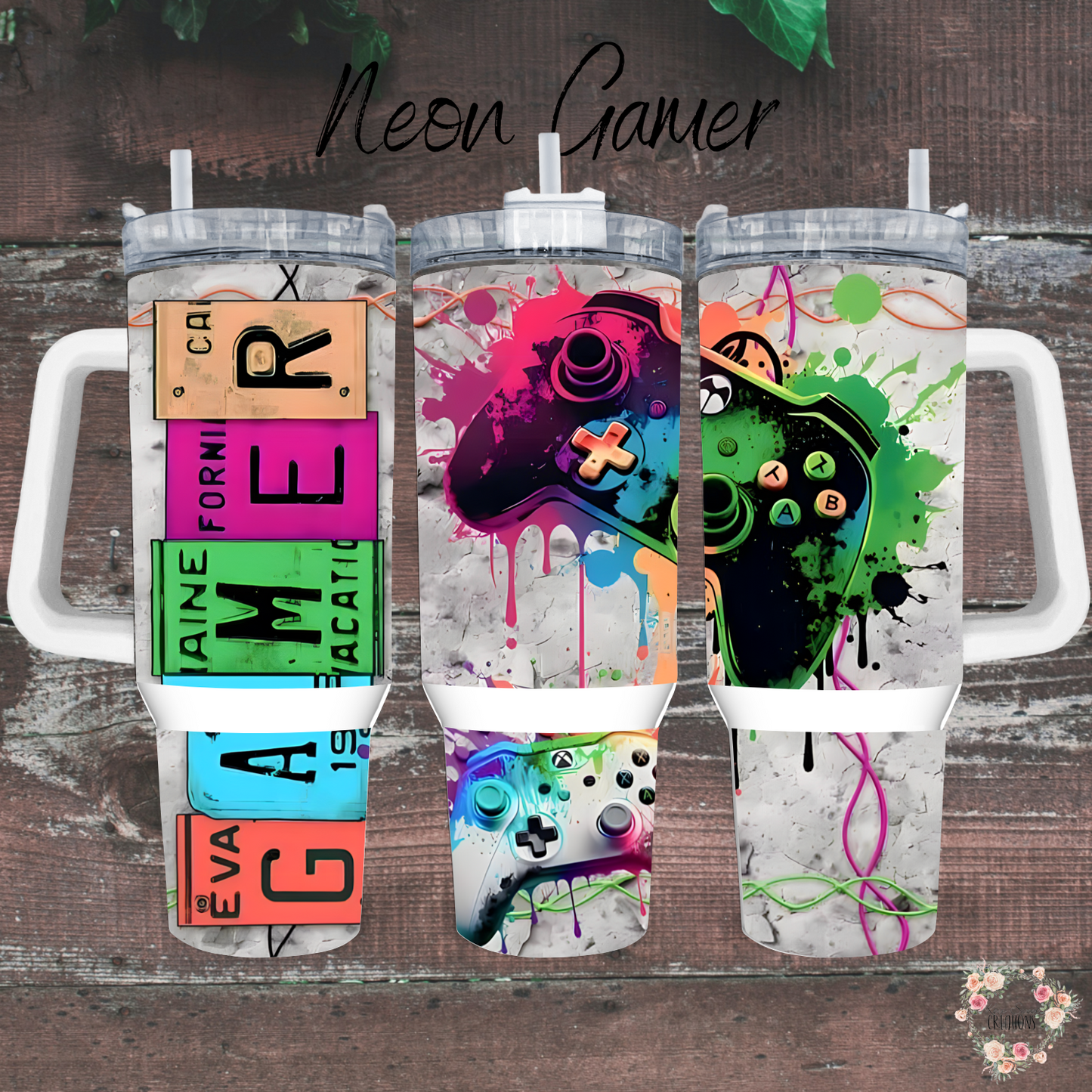 Neon Gamer Tumbler – Futuristic Gaming Drinkware | Numbered Edition