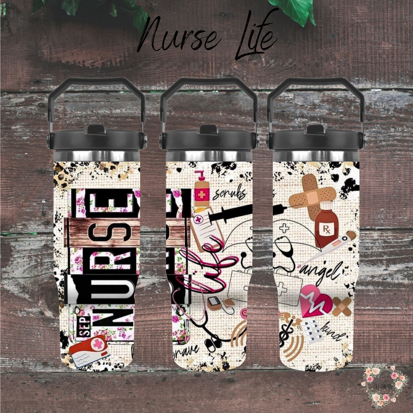 30 oz Water Bottle for Nurses – Stylish, Spill-Resistant, and Sublimated Design