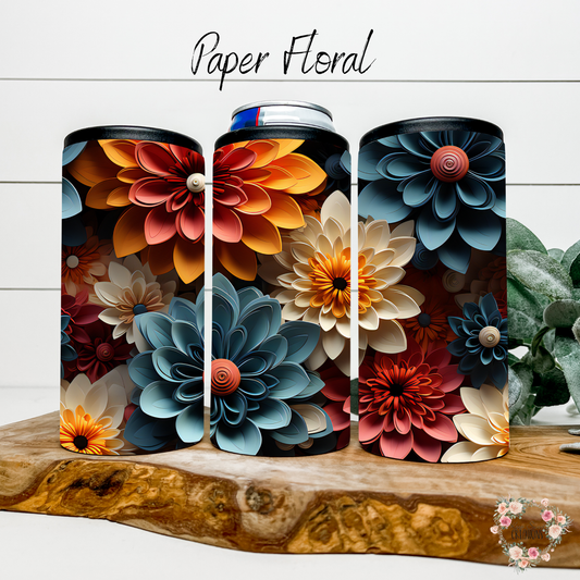 Paper Floral Tumbler – bold layered flower pattern