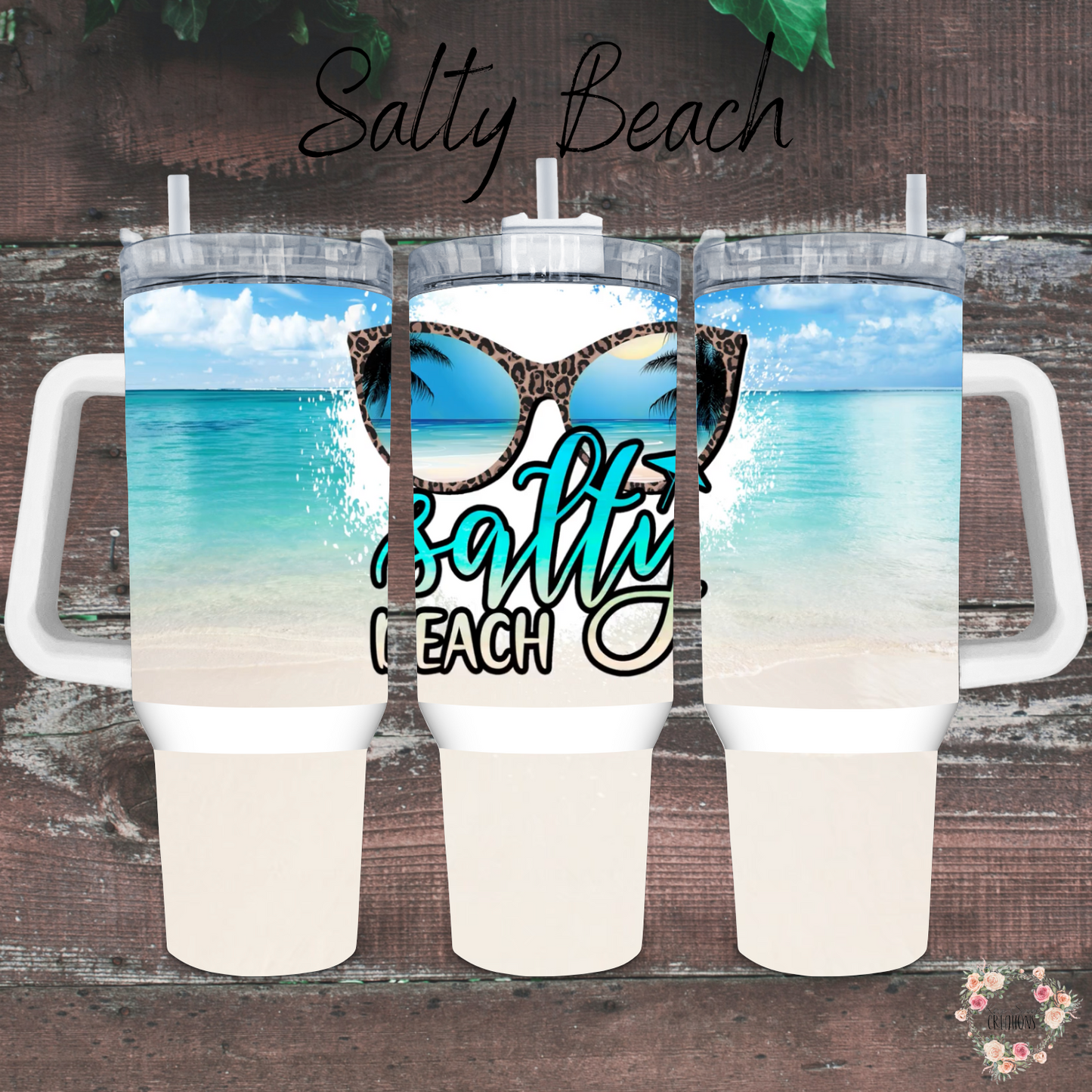 Sassy ocean-inspired sublimation tumbler – Salty Beach design