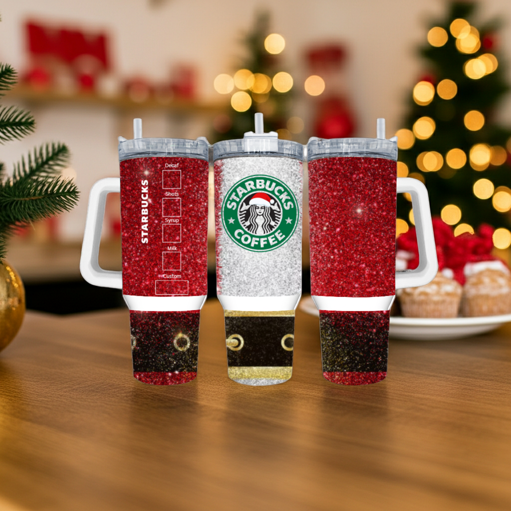 Santa’s Coffee Tumbler | Christmas Coffee Style Cup