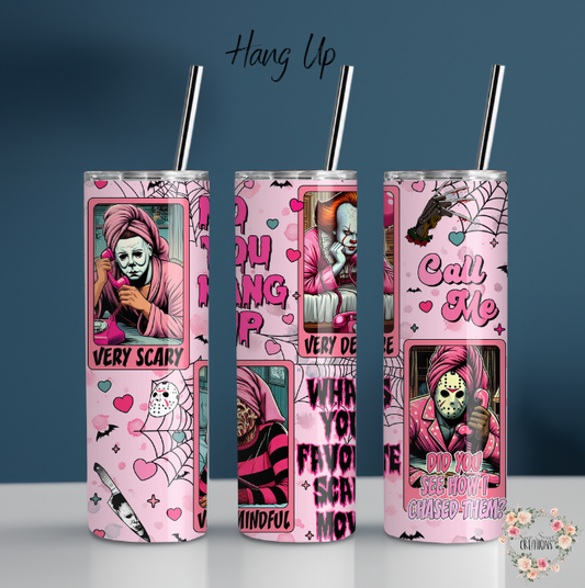 “Hang Up” Horror Glam Tumbler – Sassy Spooky Drinkware