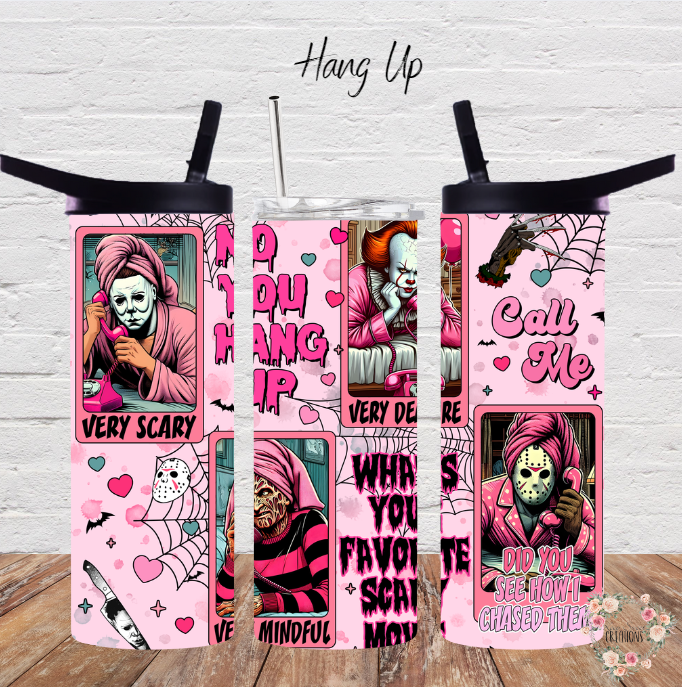 “Hang Up” Horror Glam Tumbler – Sassy Spooky Drinkware