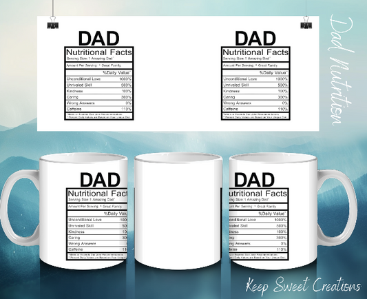 Dad Nutrition Facts Mug – Fuel Your Favorite Father