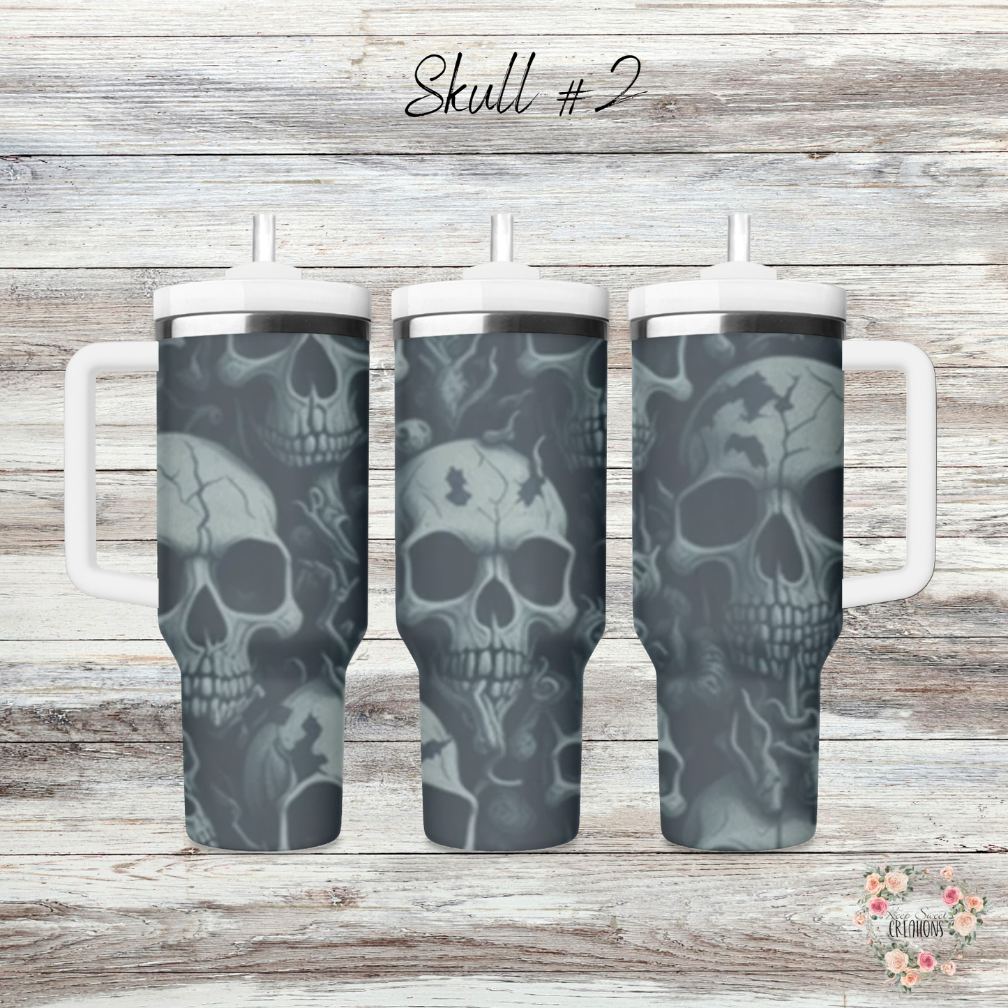 Skull Collection – Gothic Floral & Edgy Tumbler Designs