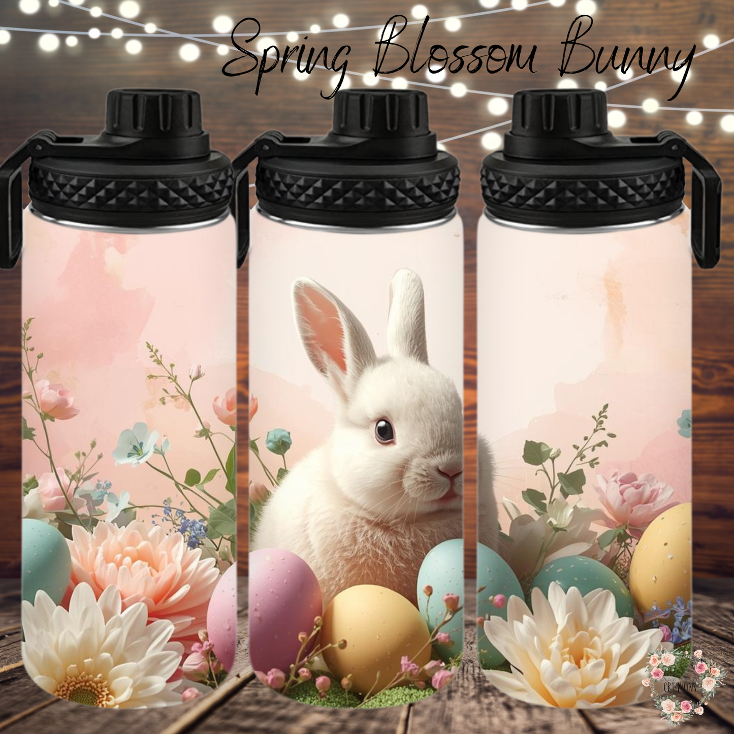 Spring Blossom Bunny Tumbler | Pastel Easter Bunny Floral Cup (11–32oz)