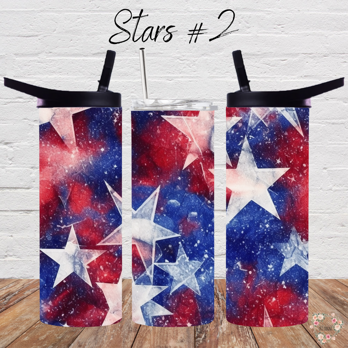 Star Tumblers – Patriotic Red, White & Blue - (Stars #2) Drinkware