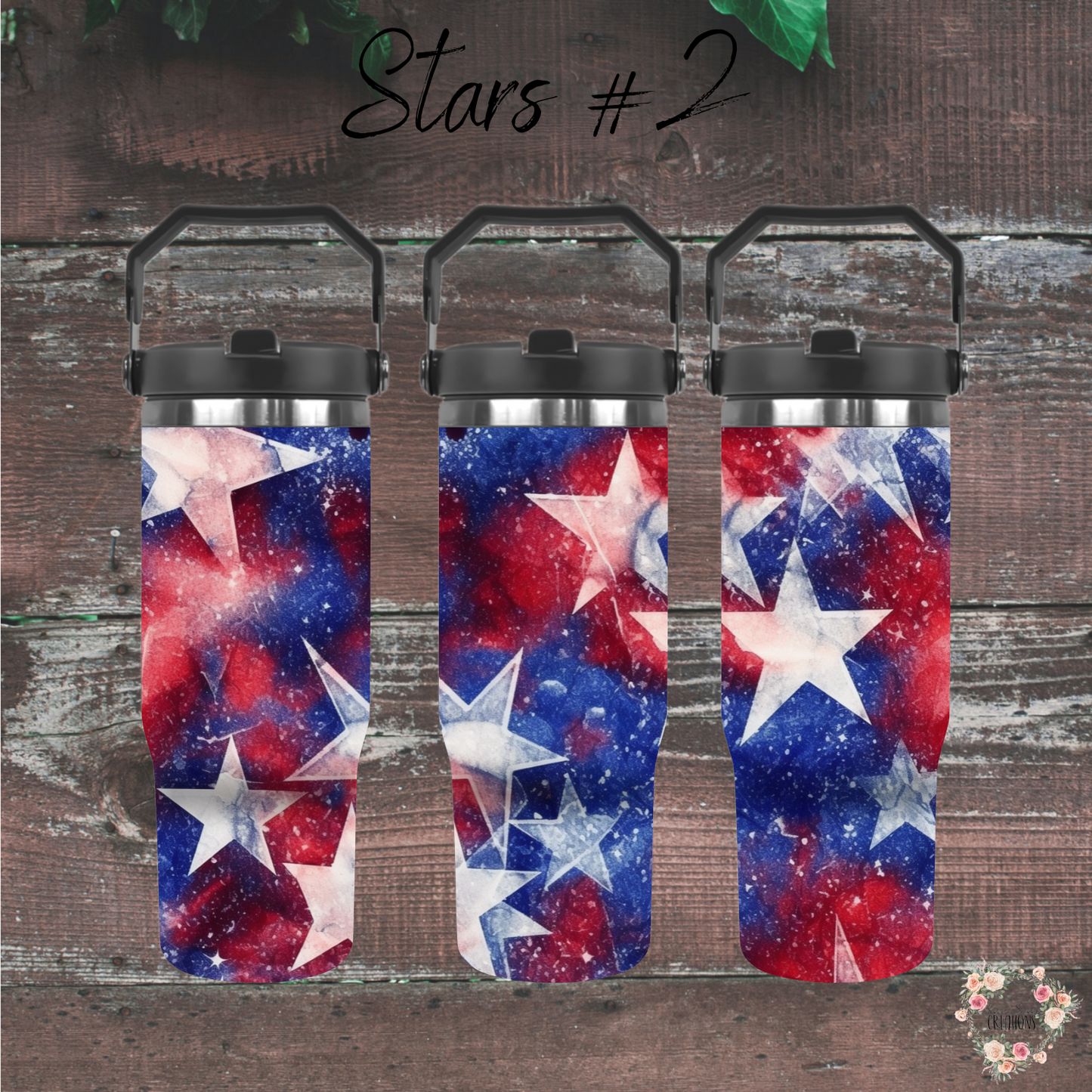 Star Tumblers – Patriotic Red, White & Blue - (Stars #2) Drinkware