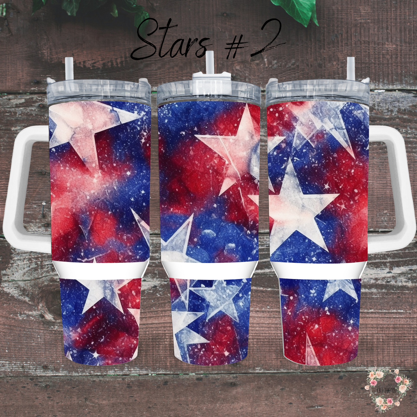 Star Tumblers – Patriotic Red, White & Blue - (Stars #2) Drinkware