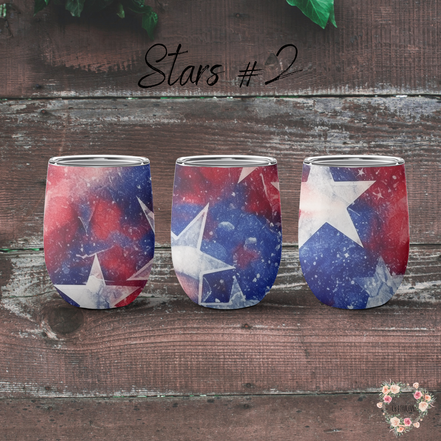 Star Tumblers – Patriotic Red, White & Blue - (Stars #2) Drinkware
