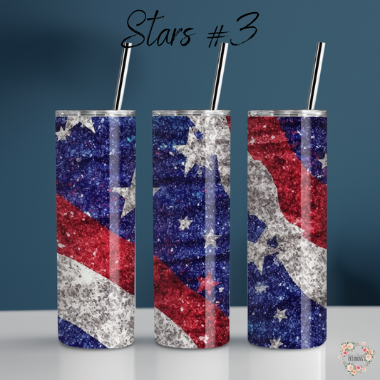Patriotic Tumbler Collection – Sparkle with American Spirit - (Stars #3) Tumbler