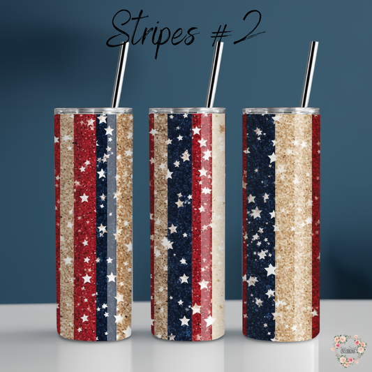 Patriotic Tumbler Collection – Classic American Charm - (Stripes #2) Tumbler