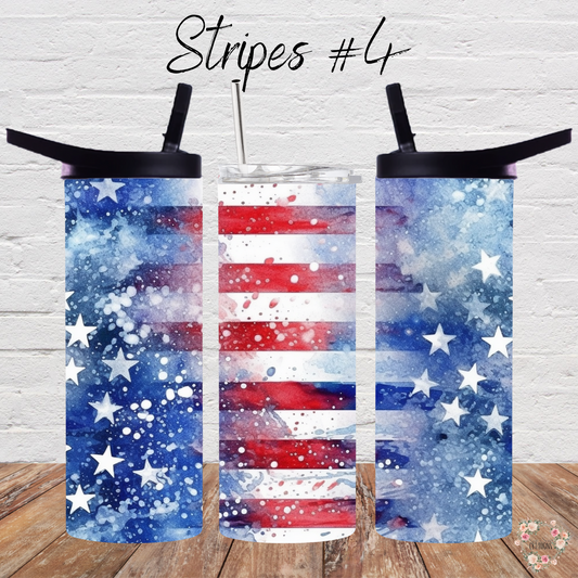 Patriotic Tumbler Collection – Subtle Vintage Americana - (Stripes #4) Tumbler