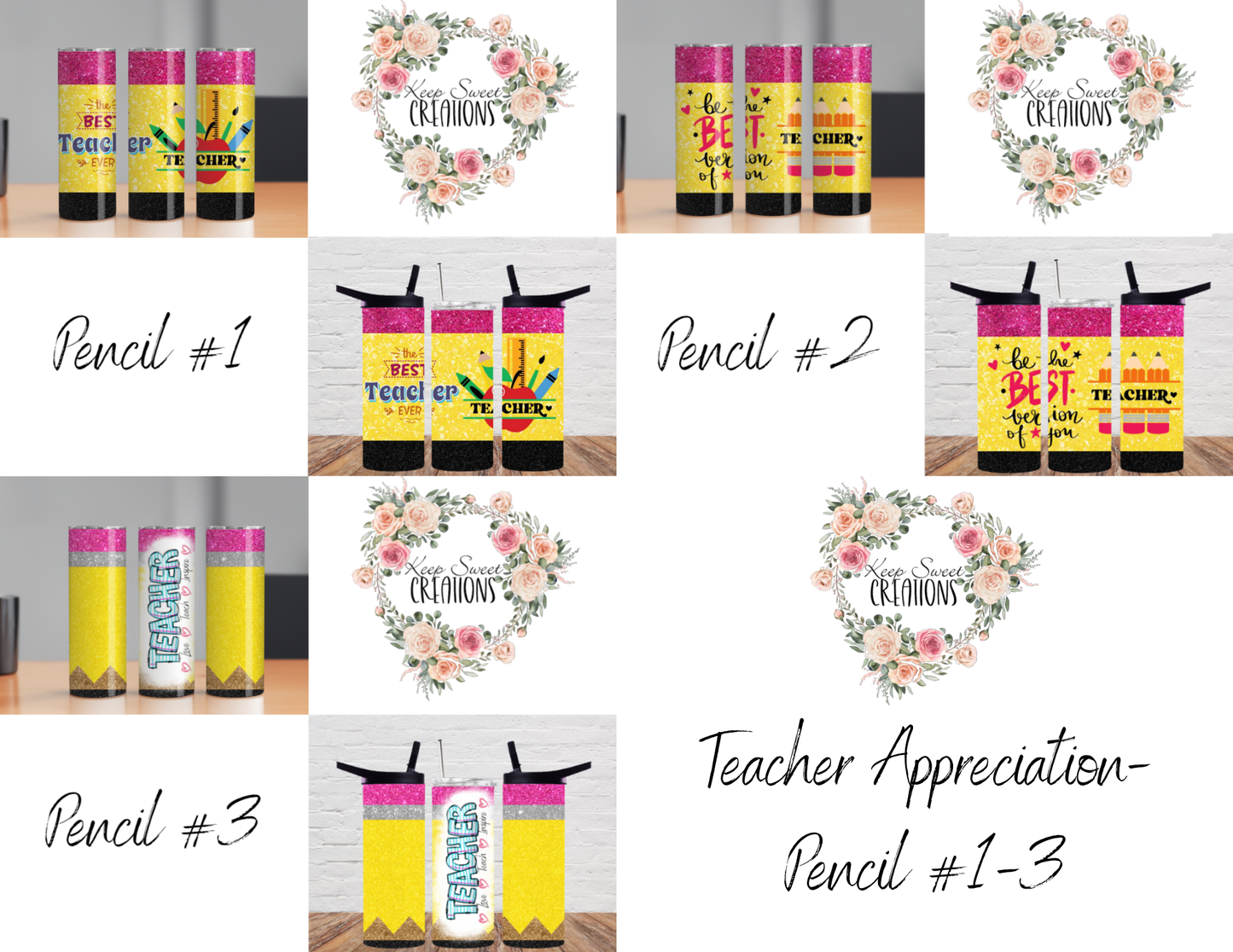 Teacher Pencil Tumbler – “Best Teacher Ever” Gift Collection