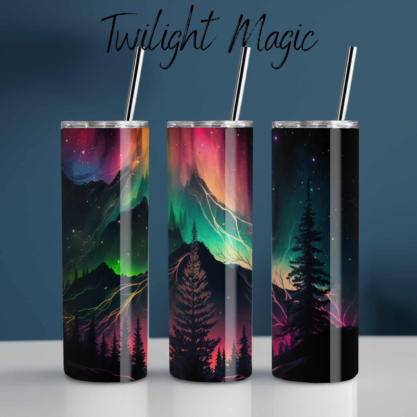 Northern Lights Twilight Magic tumbler – aurora borealis design