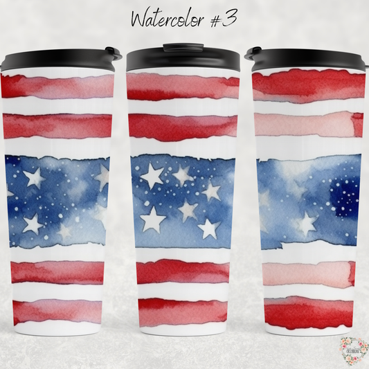 Watercolor #3 Patriotic Tumbler Collection – Rustic American Charm