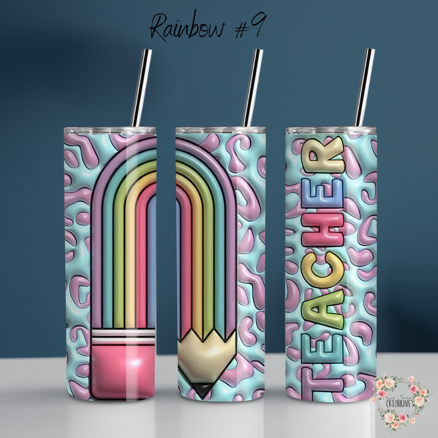 Rainbow Teacher Tumbler – Colorful Teacher Gift Collection